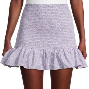 French Connection Floral Smocked Mini Skirt with Ruffle Hem Smock EUC